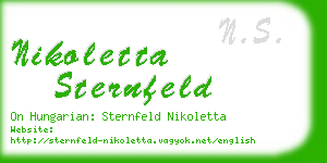 nikoletta sternfeld business card